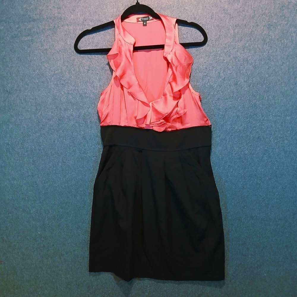 Trixxi sz 9 Y2K cocktail Dress Pockets chic colorful soft girl coquette